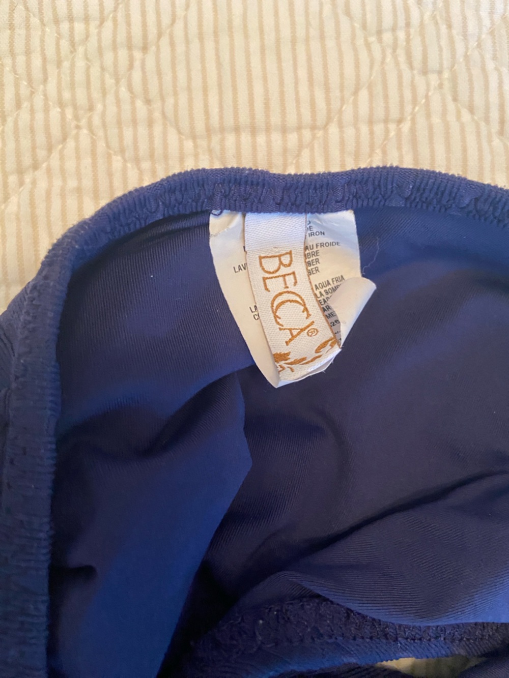 BECCA Deep Navy Ribbed One-Piece - Picture 4 of 4